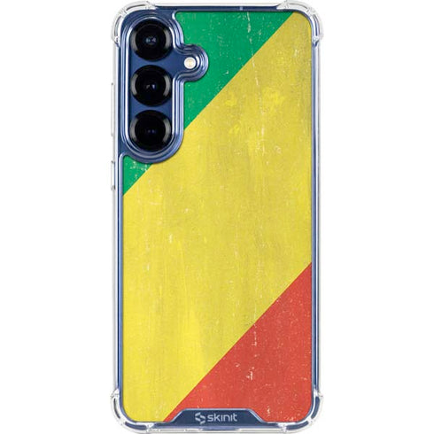 Republic of the Congo Flag Distressed Galaxy S25 Plus Clear Case