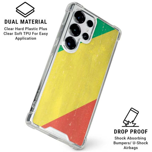 Republic of the Congo Flag Distressed Galaxy S25 Ultra Clear Case