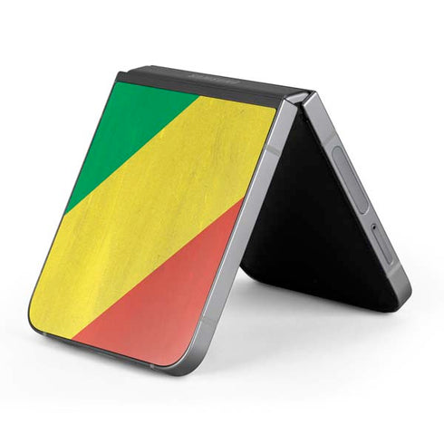 Republic of the Congo Flag Distressed Galaxy Z Flip6 Skin