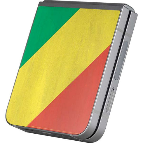 Republic of the Congo Flag Distressed Galaxy Z Flip6 Skin