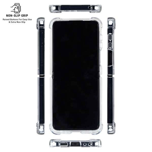 Republic of the Congo Flag Distressed Galaxy Z Flip6 Clear Case