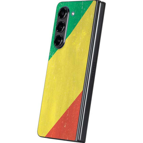 Republic of the Congo Flag Distressed Galaxy Z Fold5 5G Skin