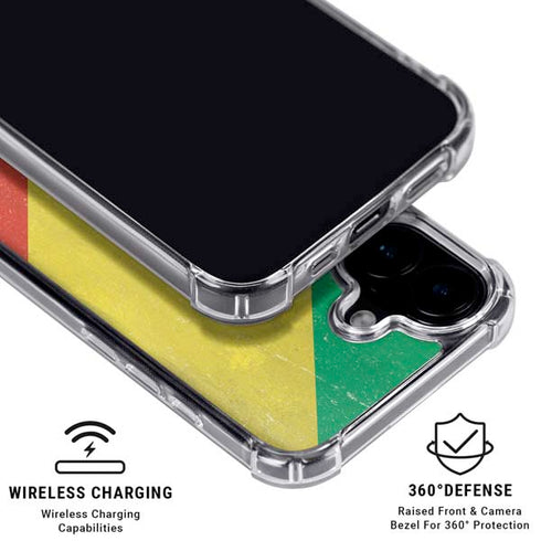 Republic of the Congo Flag Distressed iPhone 16 Clear Case