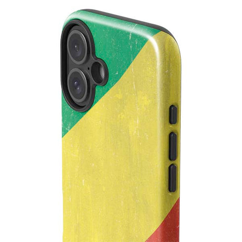 Republic of the Congo Flag Distressed iPhone 16 Plus Impact Case