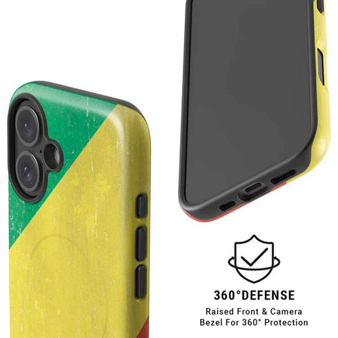 Republic of the Congo Flag Distressed iPhone 16 Plus Magsafe Impact Case