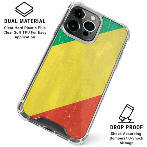 Republic of the Congo Flag Distressed iPhone 16 Pro Clear Case