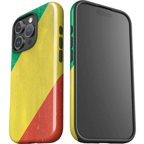 Republic of the Congo Flag Distressed iPhone 16 Pro Impact Case