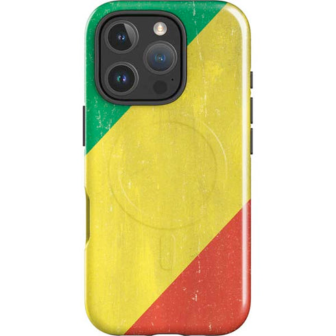 Republic of the Congo Flag Distressed iPhone 16 Pro Magsafe Impact Case