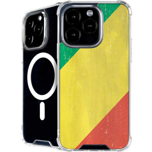 Republic of the Congo Flag Distressed iPhone 16 Pro Max MagSafe Case
