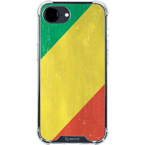 Republic of the Congo Flag Distressed iPhone 16e Clear Case