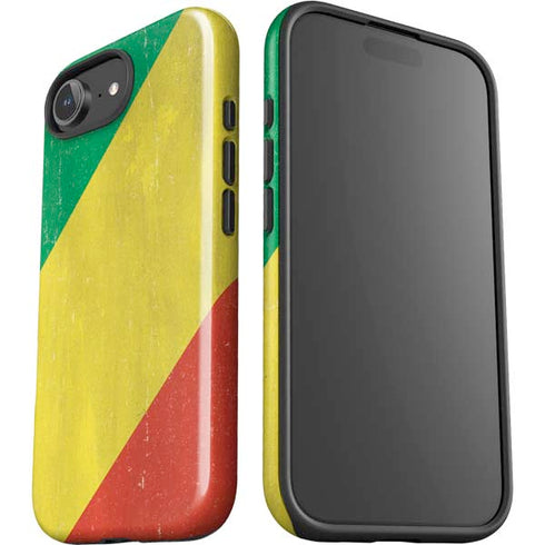 Republic of the Congo Flag Distressed iPhone 16e Impact Case