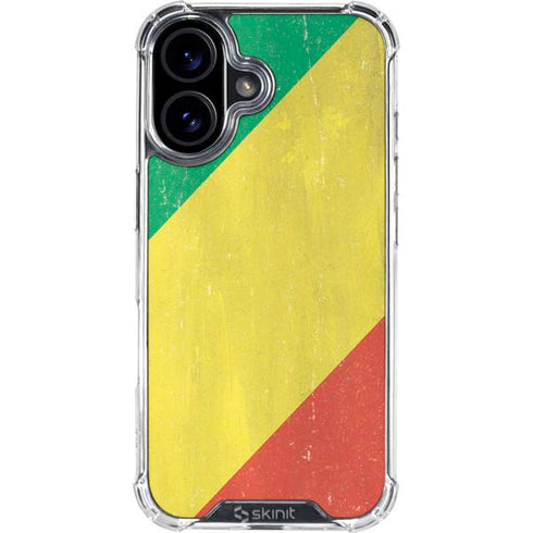 Republic of the Congo Flag Distressed iPhone 17 Clear Case