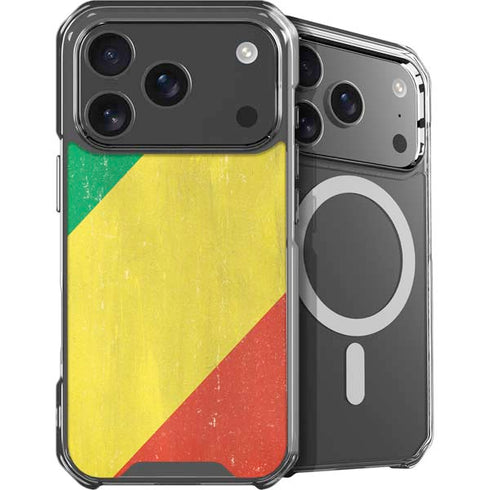 Republic of the Congo Flag Distressed iPhone 18 Pro MagSafe Case
