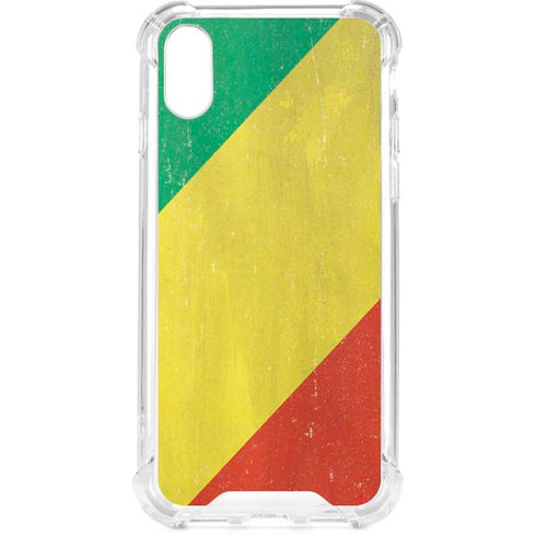 Republic of the Congo Flag Distressed iPhone XS Clear Case
