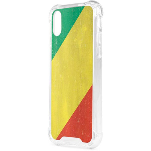 Republic of the Congo Flag Distressed iPhone XS Clear Case