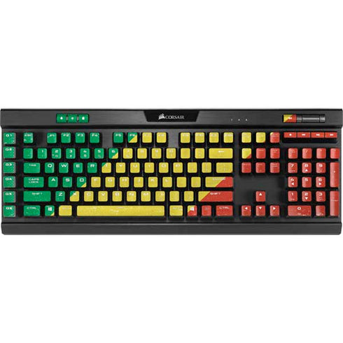 Republic of the Congo Flag Distressed K95 RGB PLATINUM Mechanical Gaming Keyboard Skin