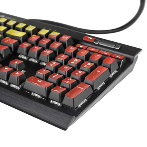 Republic of the Congo Flag Distressed K95 RGB PLATINUM Mechanical Gaming Keyboard Skin