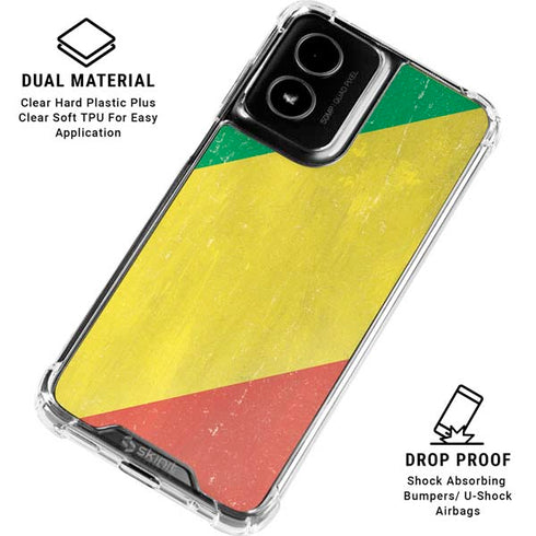 Republic of the Congo Flag Distressed Moto G Power 5G (2024) Clear Case