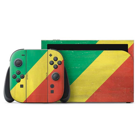 Republic of the Congo Flag Distressed Nintendo Skins