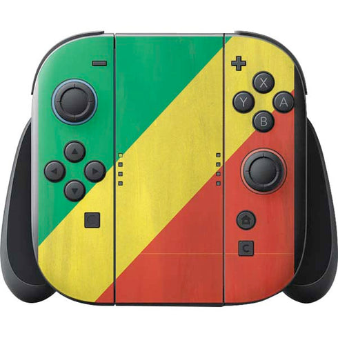 Republic of the Congo Flag Distressed Nintendo Switch 2 (2025) with Joy-Con Skin