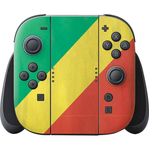 Republic of the Congo Flag Distressed Nintendo Switch 2 (2025) Joy-Con Controller Skin