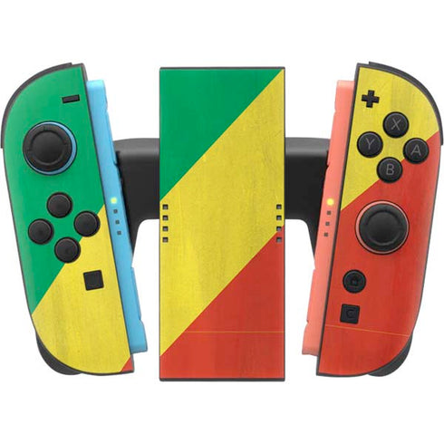 Republic of the Congo Flag Distressed Nintendo Switch 2 (2025) Joy-Con Controller Skin