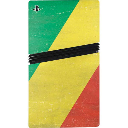 Republic of the Congo Flag Distressed PS5 Pro Disk Bundle Skin