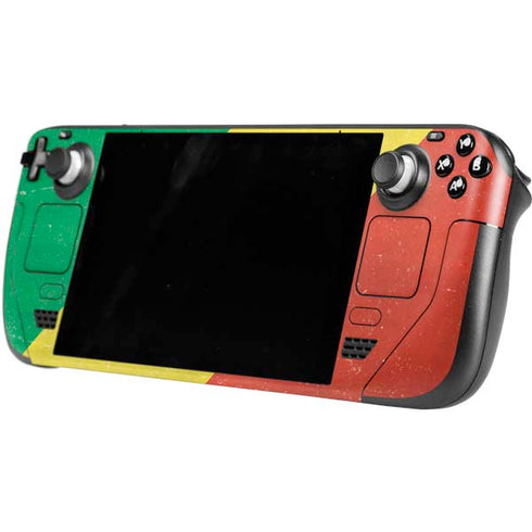 Republic of the Congo Flag Distressed Steam Deck Handheld Gaming Computer OLED Skin
