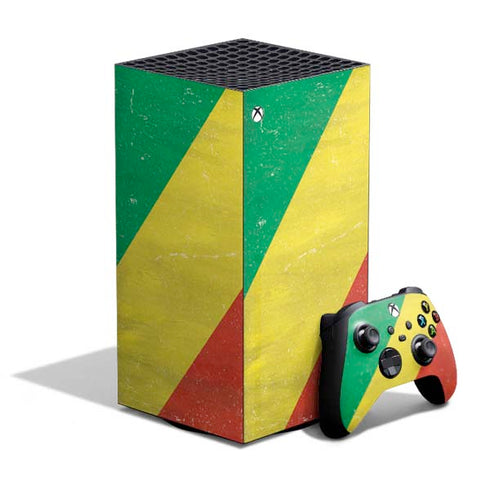 Republic of the Congo Flag Distressed XBox Series X Digital Edition Bundle Skin