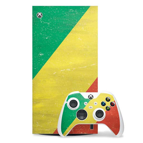 Republic of the Congo Flag Distressed Xbox Series X Skins
