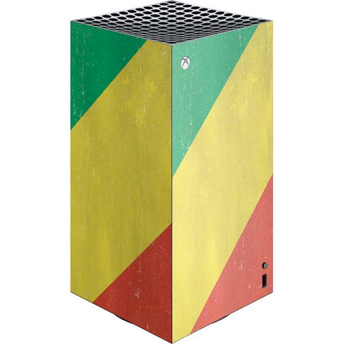 Republic of the Congo Flag Distressed XBox Series X Digital Edition Console Skin