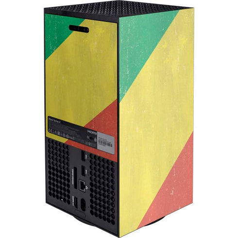 Republic of the Congo Flag Distressed XBox Series X Digital Edition Console Skin