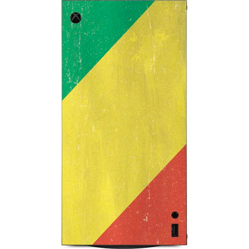 Republic of the Congo Flag Distressed XBox Series X Digital Edition Console Skin