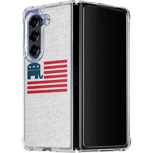 Republican American Flag Galaxy Z Fold5 5G Clear Case