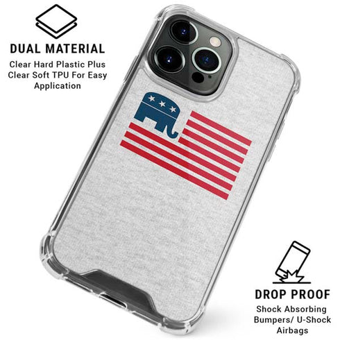 Republican American Flag iPhone 16 Pro Clear Case