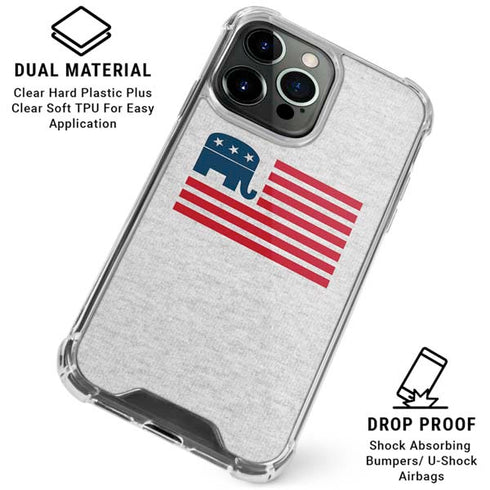 Republican American Flag iPhone 16 Pro Max Clear Case