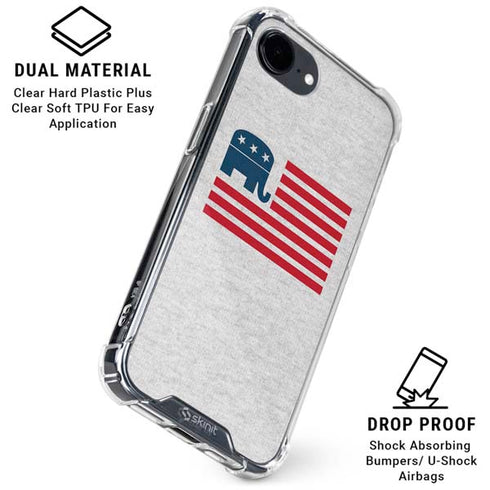 Republican American Flag iPhone 16e Clear Case