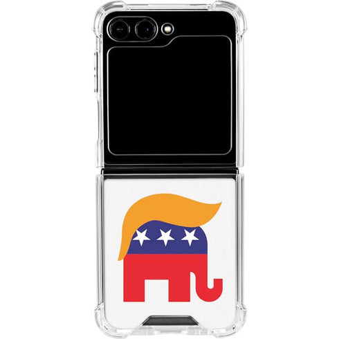 Republican Trump Hair Galaxy Z Flip6 Clear Case