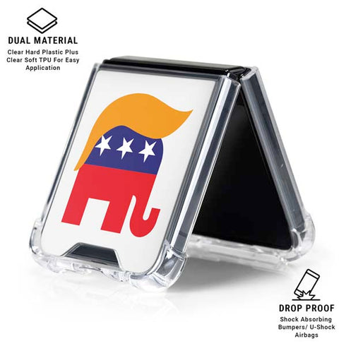 Republican Trump Hair Galaxy Z Flip6 Clear Case