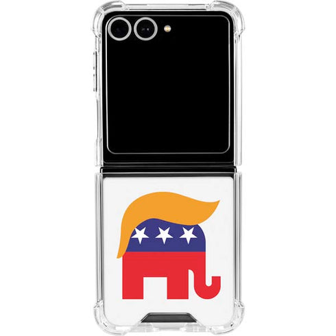 Republican Trump Hair Galaxy Z Flip7 Clear Case