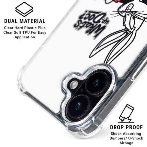 Looney Tunes Retro Bugs Bunny iPhone 16 Plus Clear Case