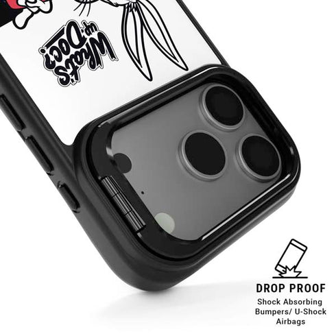 Looney Tunes Retro Bugs Bunny iPhone 17 Pro Kickstand Case