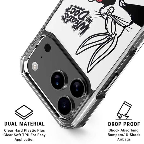 Looney Tunes Retro Bugs Bunny iPhone 17 Pro Max Clear Case