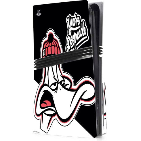 Looney Tunes Retro Daffy Duck PS5 Pro Disk Console Skin