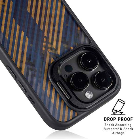 Retro Fall Pattern iPhone 14 Pro Max Kickstand Case