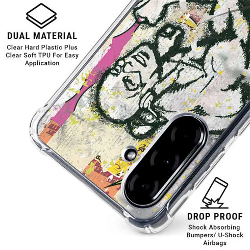DC Comics The Flash Retro Abstract Running Pose Galaxy A36 5G Clear Case