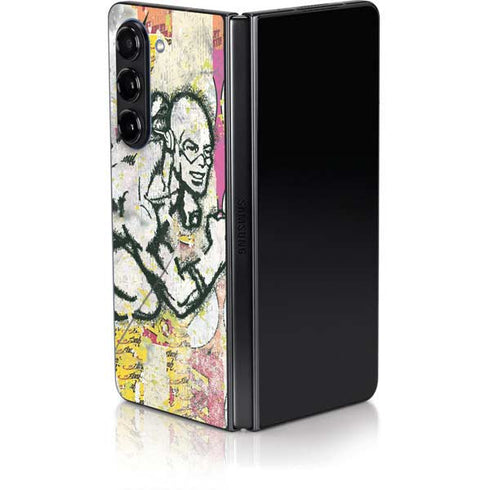 DC Comics The Flash Retro Abstract Running Pose Galaxy Z Fold5 5G Skin