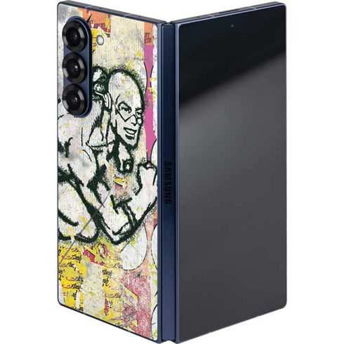 DC Comics The Flash Retro Abstract Running Pose Galaxy Z Fold6 Skin