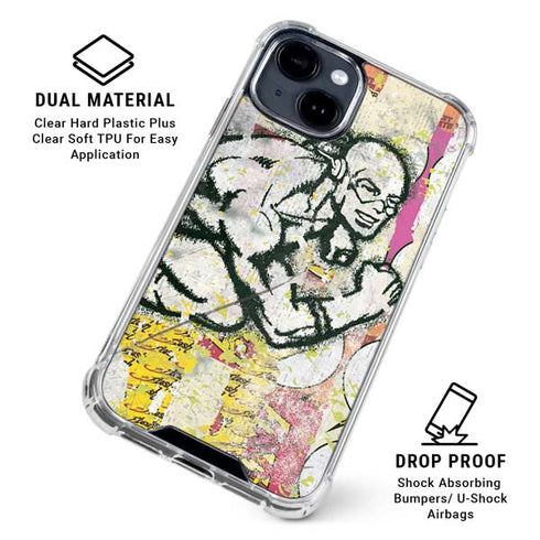 DC Comics The Flash Retro Abstract Running Pose iPhone 15 Clear Case