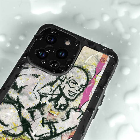 DC Comics The Flash Retro Abstract Running Pose iPhone 15 Pro Waterproof Case